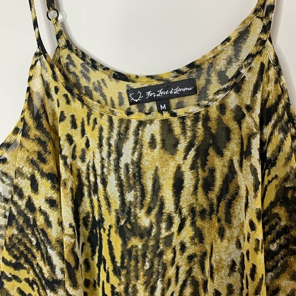 For Love and Lemons leopard fringe tassel sleeveless blouse size Medium - Picture 5 of 7